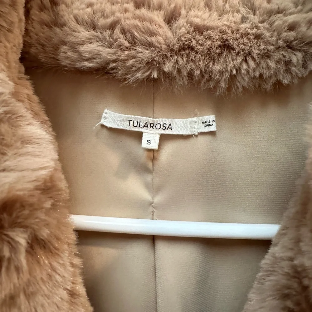 Tularosa Inori Faux Fur Jacket Size Small Beige - Picture 3 of 4